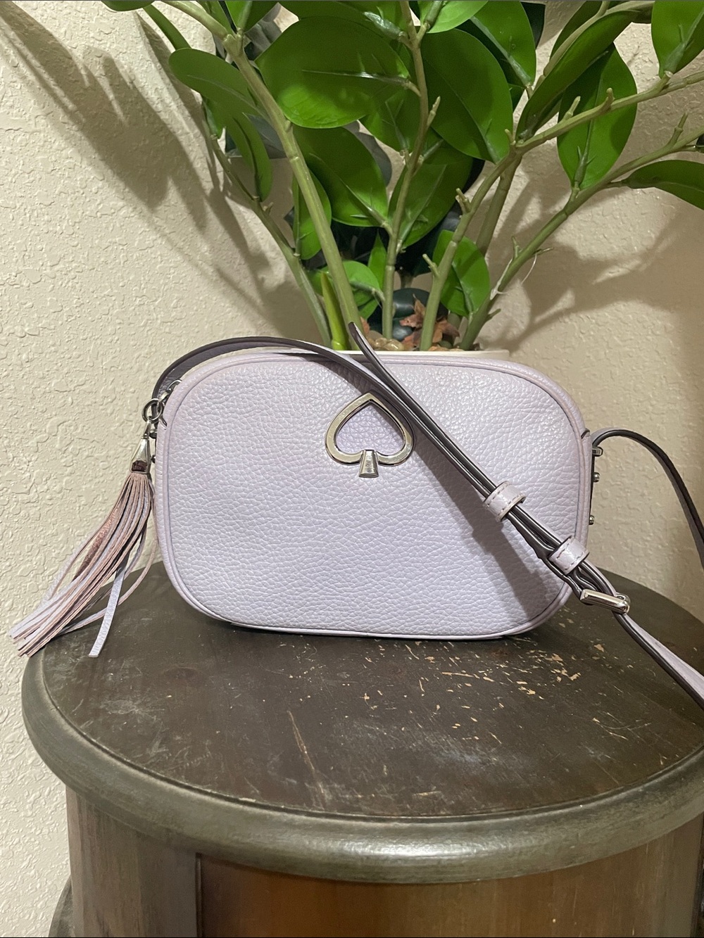 Kate Spade Lilac Pebbled Leather Crossbody Camera Bag